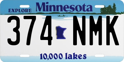 MN license plate 374NMK