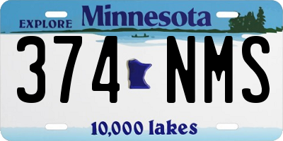 MN license plate 374NMS