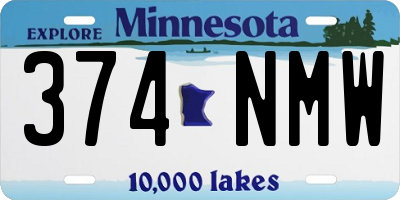 MN license plate 374NMW