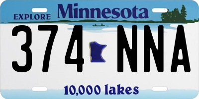 MN license plate 374NNA