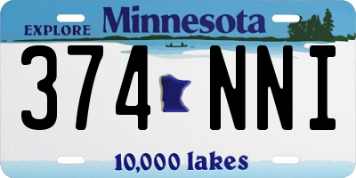 MN license plate 374NNI