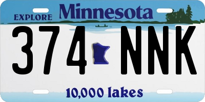 MN license plate 374NNK