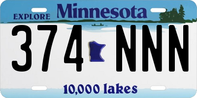MN license plate 374NNN