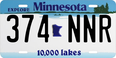 MN license plate 374NNR
