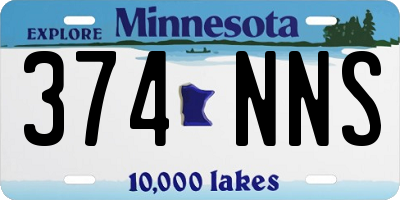 MN license plate 374NNS