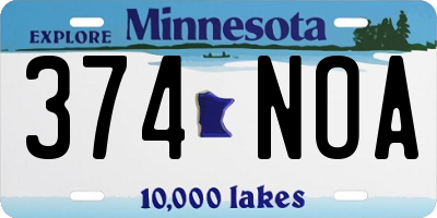 MN license plate 374NOA