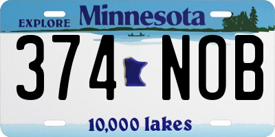 MN license plate 374NOB