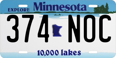 MN license plate 374NOC