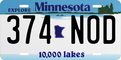 MN license plate 374NOD