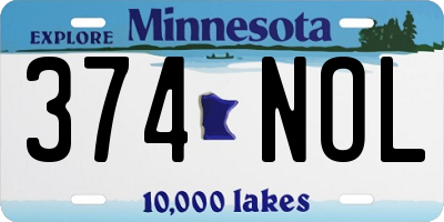MN license plate 374NOL