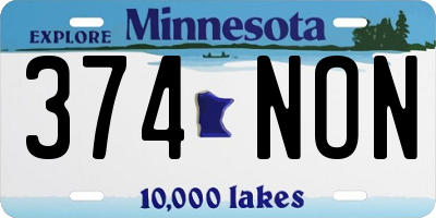MN license plate 374NON