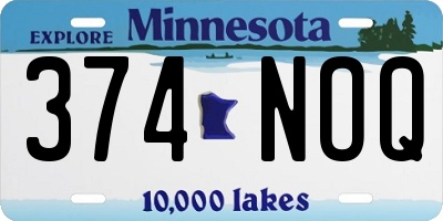 MN license plate 374NOQ
