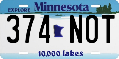 MN license plate 374NOT