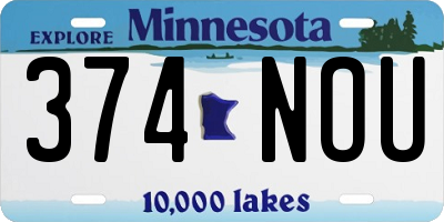 MN license plate 374NOU