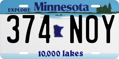 MN license plate 374NOY