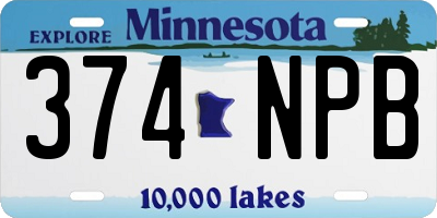 MN license plate 374NPB