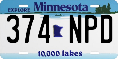 MN license plate 374NPD