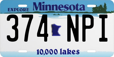 MN license plate 374NPI