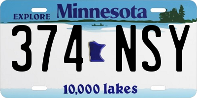 MN license plate 374NSY