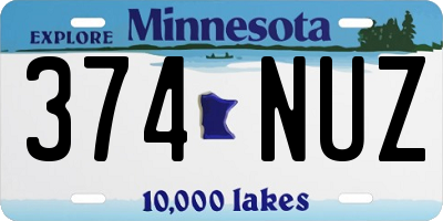 MN license plate 374NUZ