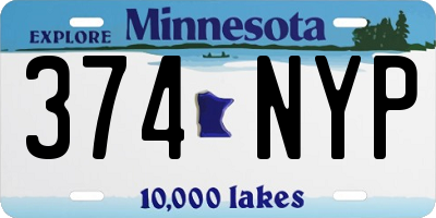 MN license plate 374NYP