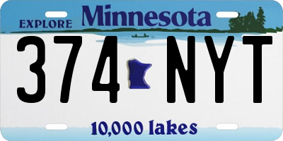 MN license plate 374NYT