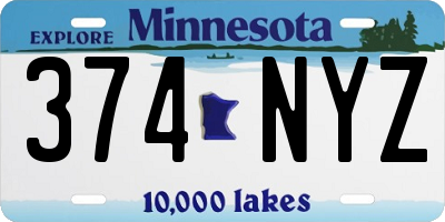 MN license plate 374NYZ