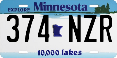 MN license plate 374NZR