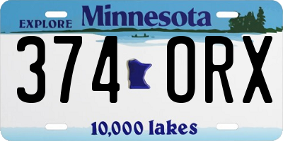 MN license plate 374ORX