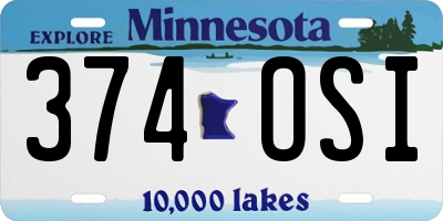 MN license plate 374OSI