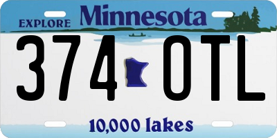 MN license plate 374OTL