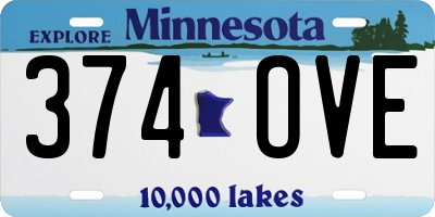 MN license plate 374OVE