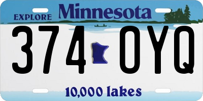 MN license plate 374OYQ
