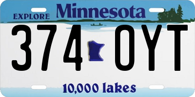 MN license plate 374OYT