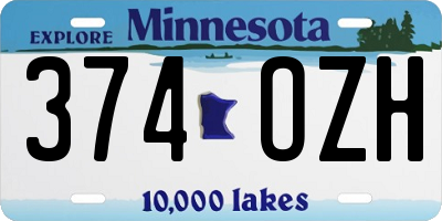MN license plate 374OZH