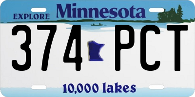 MN license plate 374PCT