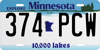 MN license plate 374PCW