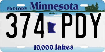 MN license plate 374PDY