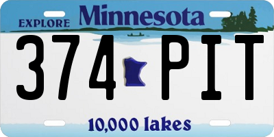 MN license plate 374PIT