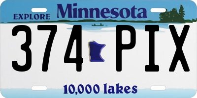 MN license plate 374PIX