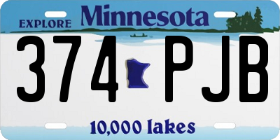 MN license plate 374PJB