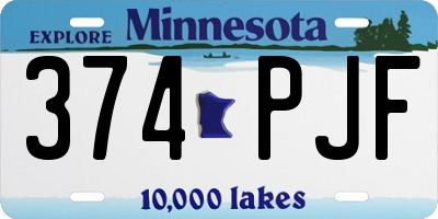 MN license plate 374PJF