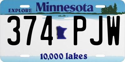 MN license plate 374PJW