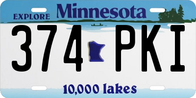 MN license plate 374PKI
