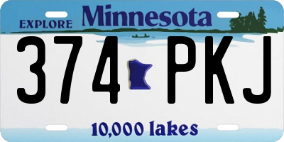 MN license plate 374PKJ