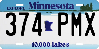 MN license plate 374PMX