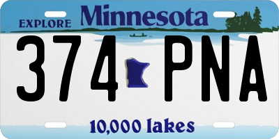 MN license plate 374PNA