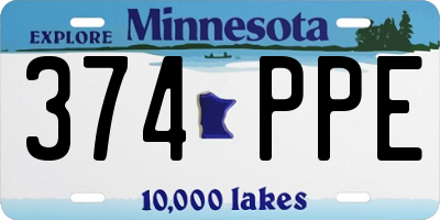 MN license plate 374PPE