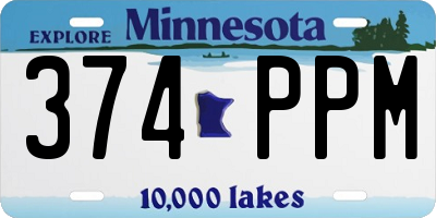 MN license plate 374PPM