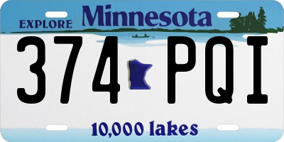 MN license plate 374PQI